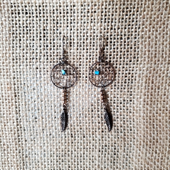 Dainty boho dream catcher earings - Picture 2 of 4